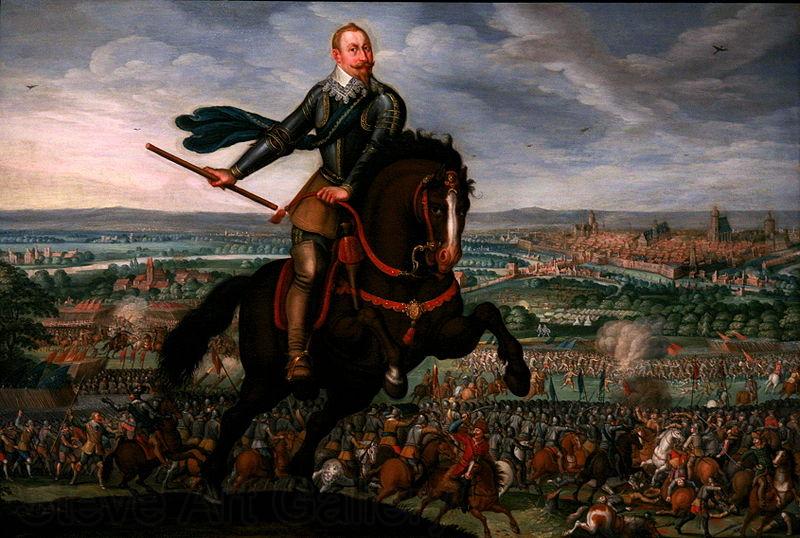 Walter Withers Gustavus Adolphus of Sweden at the Battle of Breitenfeld Norge oil painting art
